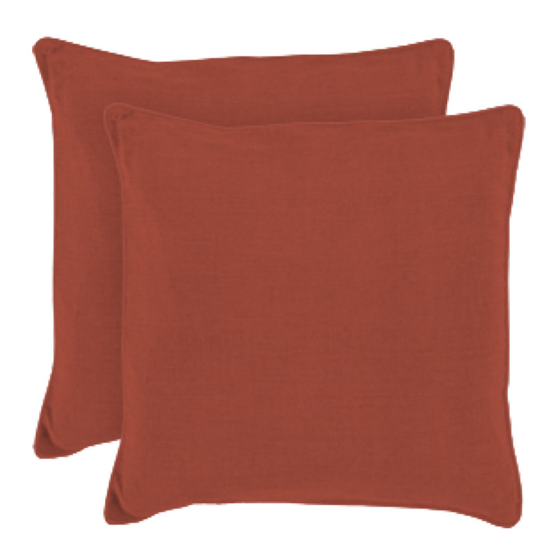 Housse et insert de coussin décoratif carré intérieur / extérieur Element, Rouille rouge, 24 po x 24 po