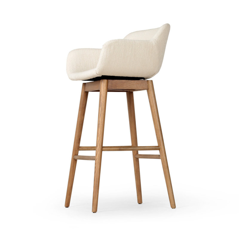 Hannah Swivel Stool, Counter Stool (26.5" Seat Height), Sonoma Chestnut/Genuine Leather, Amber Ash