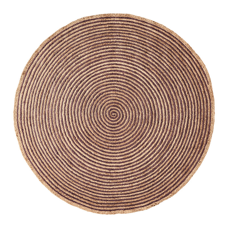 Tapis d'intérieur en jute tressé à la main Pearisburg, Rond 4 pi