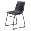 Ensemble de deux chaises d'appoint noires en similicuir