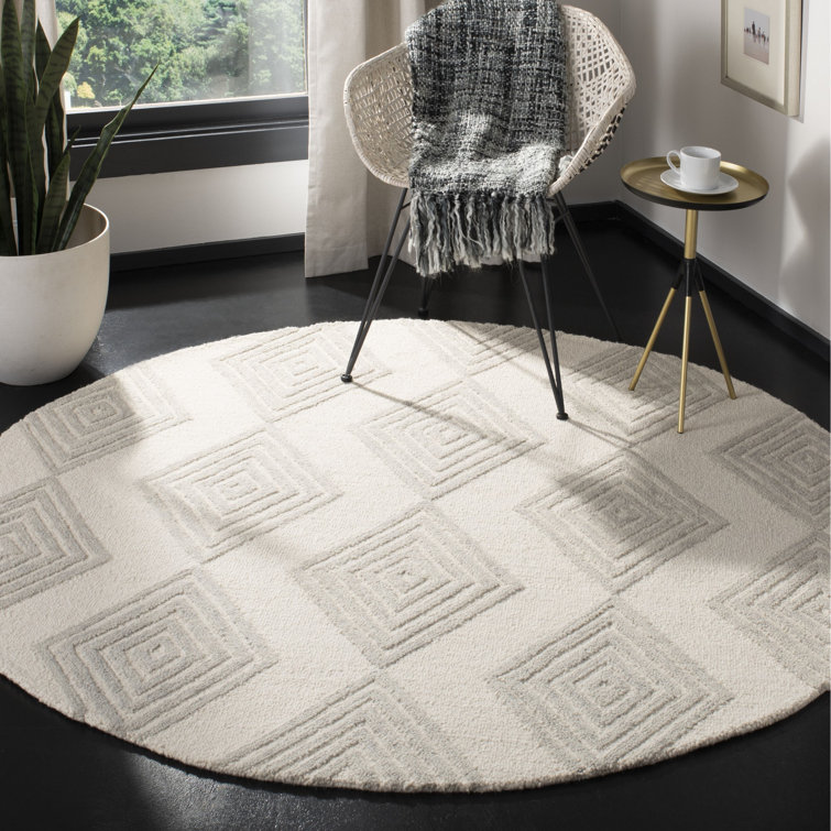 Debron Hand Tufted Wool Geometric Rug