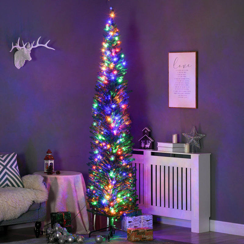 7.38' H Lighted Artificial Spruce Christmas Tree