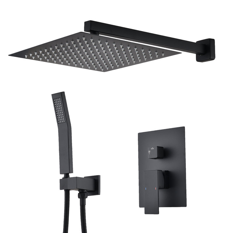Système de douche complet, Noir mat