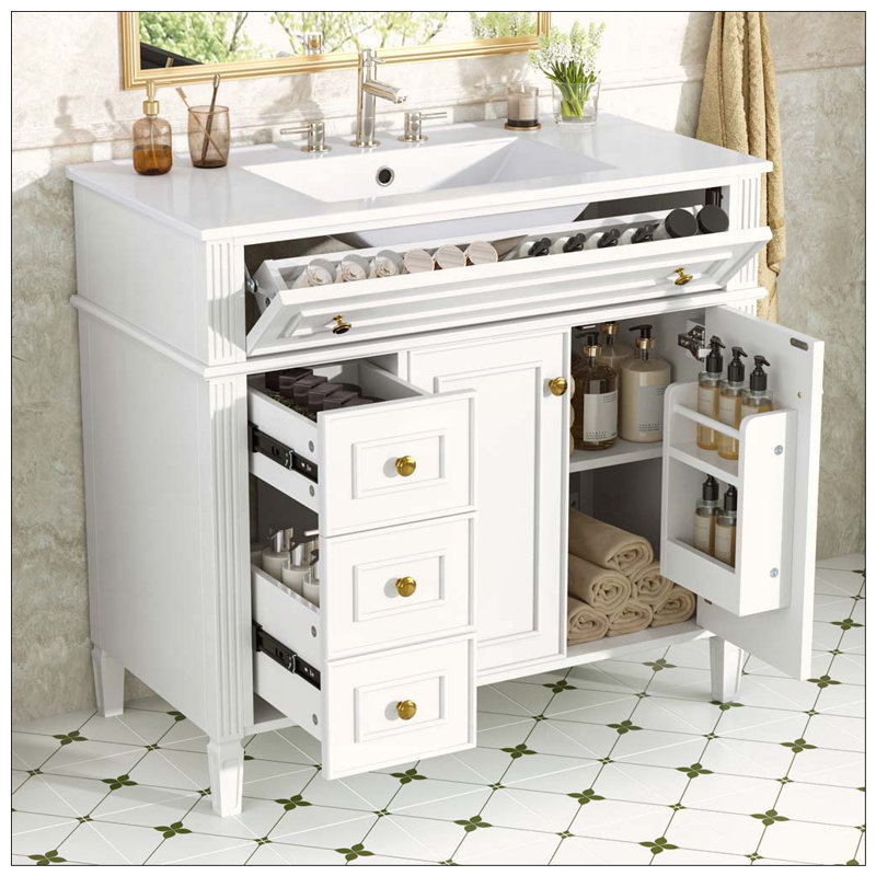 Meuble-lavabo 36 po avec lavabo, Blanc