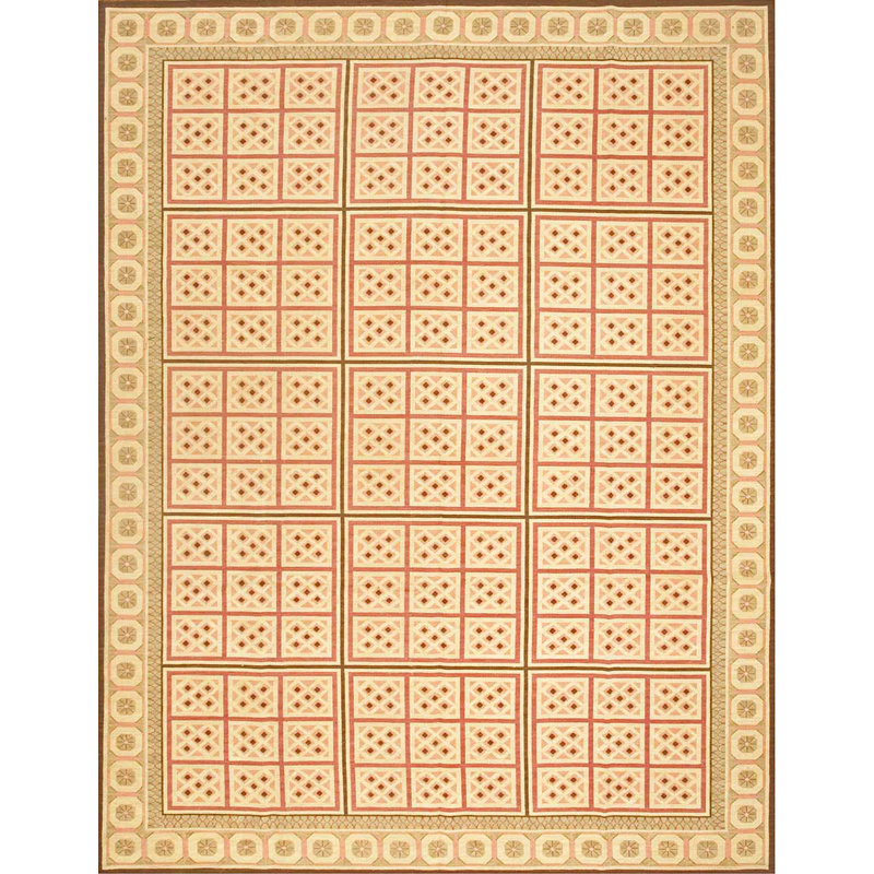 Flatweave Wool Geometric Area Rug, Rectangle 6' x 9'