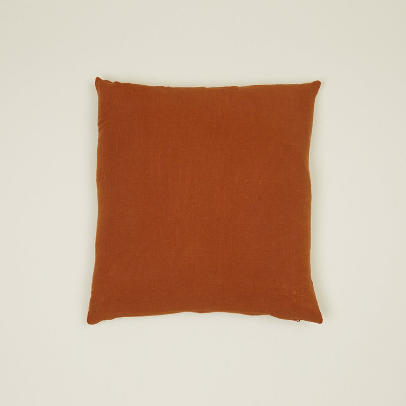 Simple Linen Pillow Cover & Insert, Square 22", Terracotta