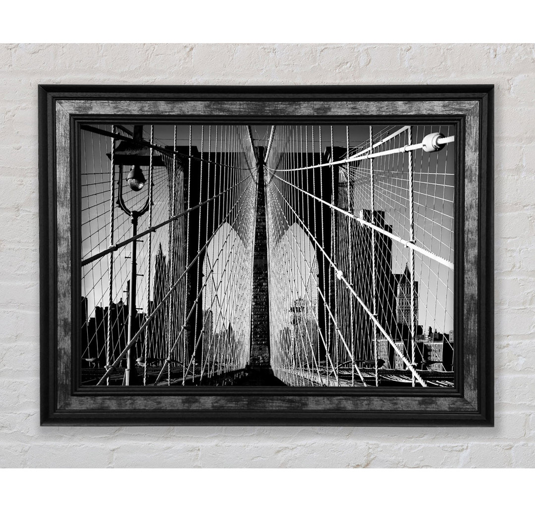 NYC Brooklyn Bridge Architect B N W - Einzelner Bilderrahmen Kunstdrucke