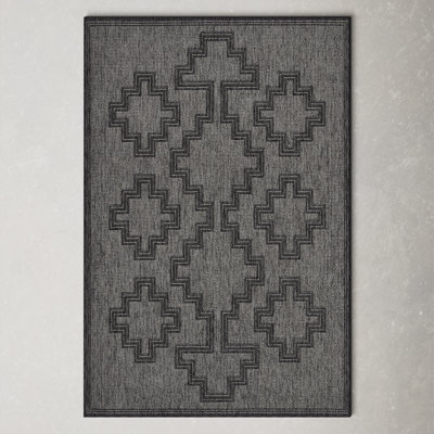 Ava Charcoal Moroccan Outdoor Rug