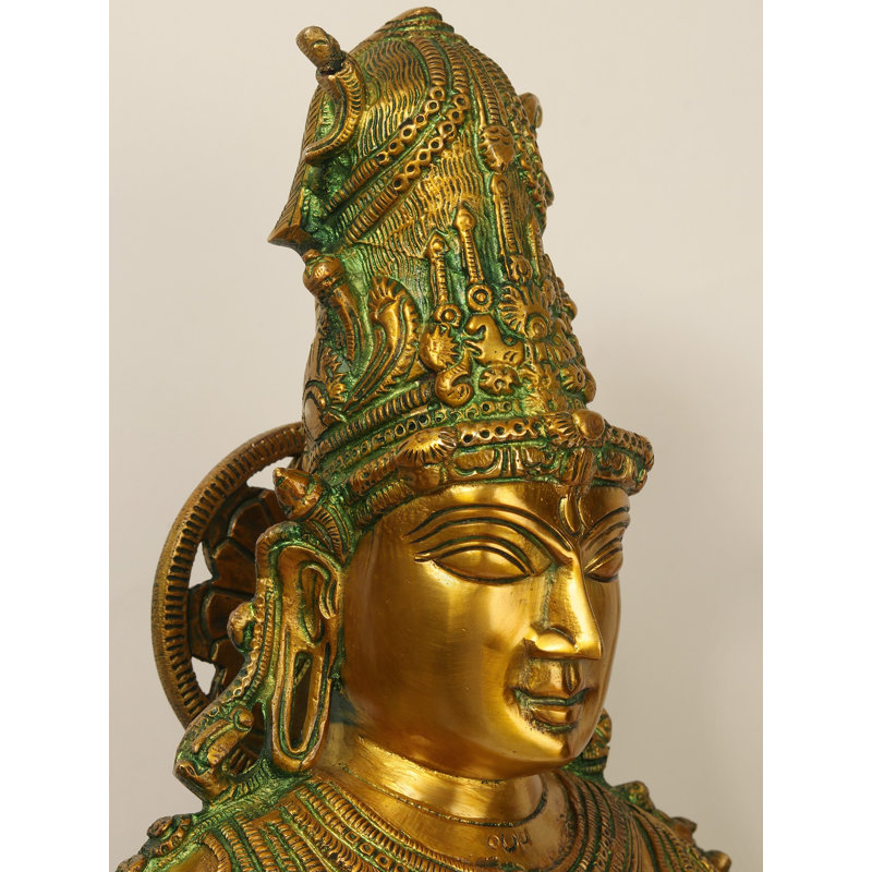 Statue en laiton Shiva Pashupatinath, sculpture de divinité de grande taille de 32 po pour la méditation et l'autel de la maison