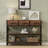 3-Tier Console Table With Charging Station & 3 Fabric Drawers,43.3'' Entryway Table With Storage Drawers And Open Shelves, Narrow Sofa Table With USB Ports And Outlets, Adjustable Feet, And Modern Design For Hallways, Living Rooms, And Small Spaces-1022265191