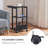Shaped End Table with Lockable Wheels, Two-Tier Storage, Rolling Side Table for Sofa or Bedroom-435998083