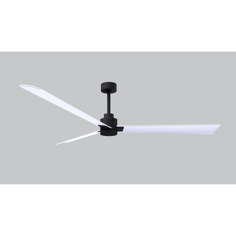 Alessandra Outdoor Downrod Ceiling Fan, Matte White, Matte Black