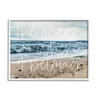 «Ocean Is Where I Belong Beach Waves», art de la giclée encadrée par Lil 'Rue