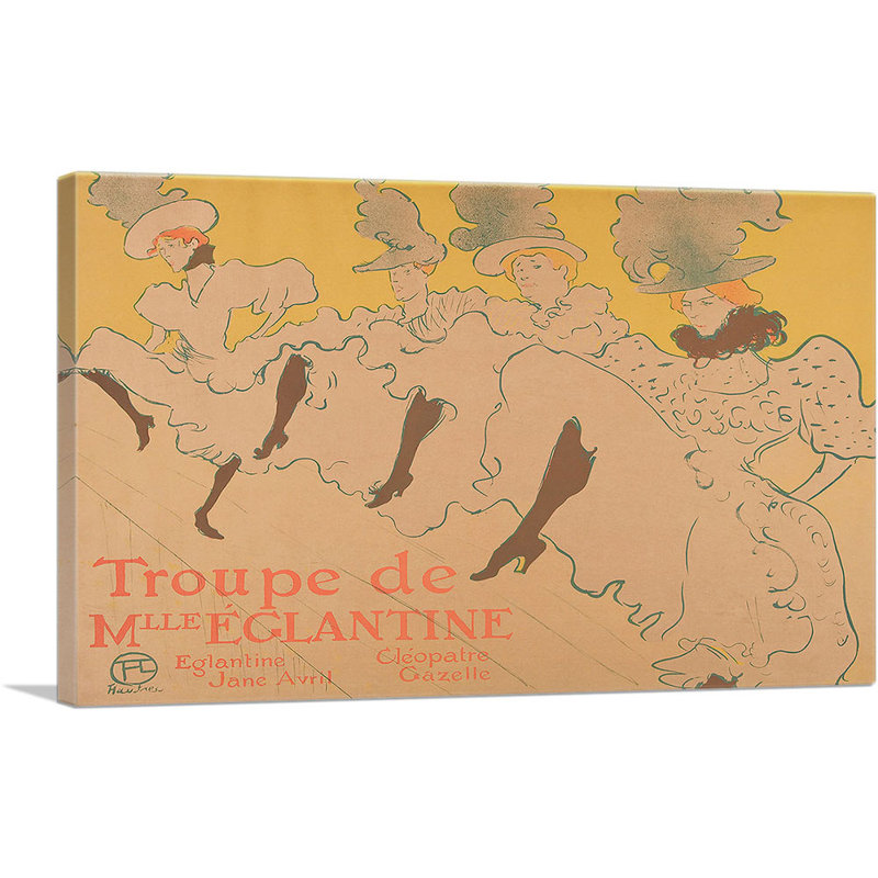 «Troupe De Mlle Eglantine 1896» par Henri De Toulouse-Lautrec - reproduction d'art sur toile tendue