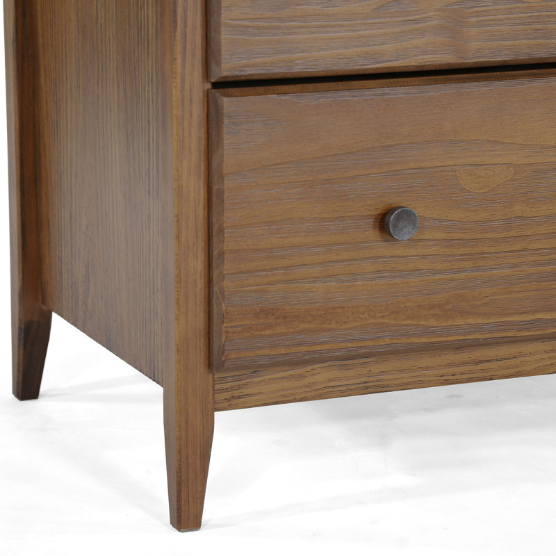 Greenport Solid Wood 34'' W 5 - Drawer Dresser, Brushed Walnut