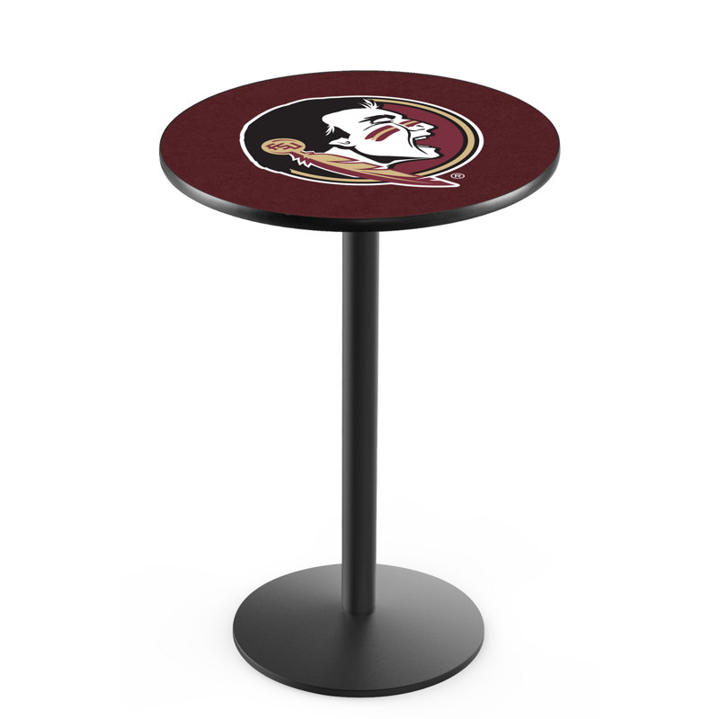 Round Metal Base Dining Table, Black Wrinkle, Florida State - Head