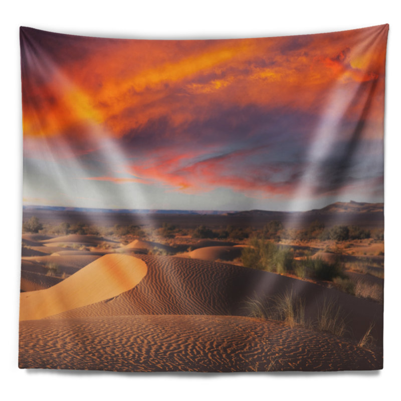 Paysage avec dunes du Sahara sous un ciel coloré, H 68 po x l 80 po