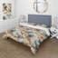 Ensemble de housse de couette bleu et beige-1241481799