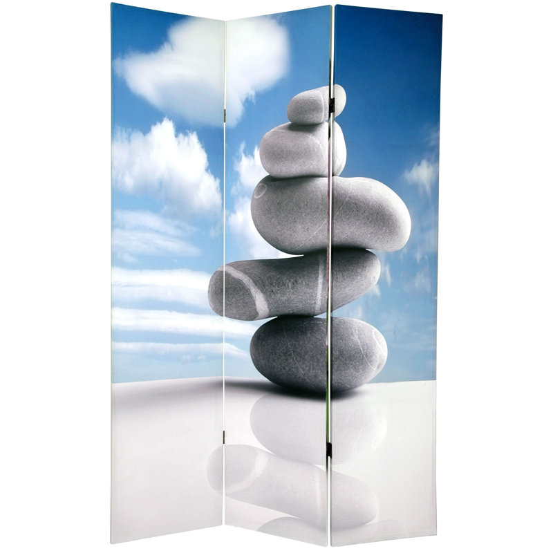 70.88" x 47.25" Zen Double Sided 3 Panel Room Divider, Orchid