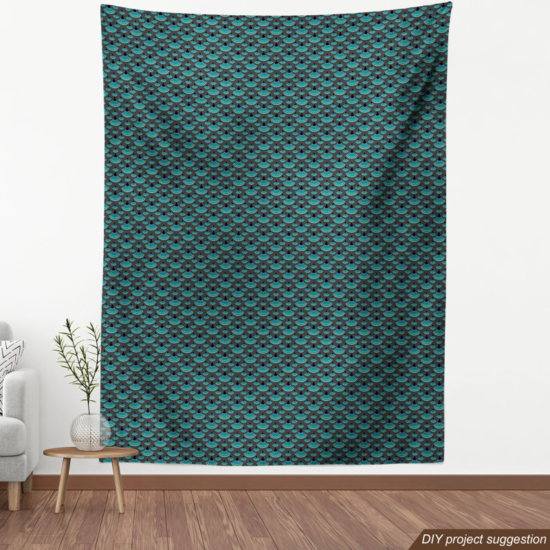 Tissu d’impression vertical croissant demi cercle, l 58 po x L 108 po
