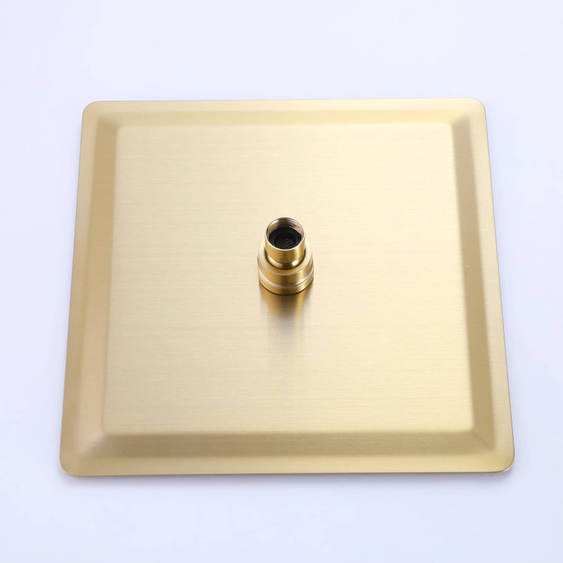 Rain Adjustable Shower Head 1.5 GPM GPM, Brushed Gold