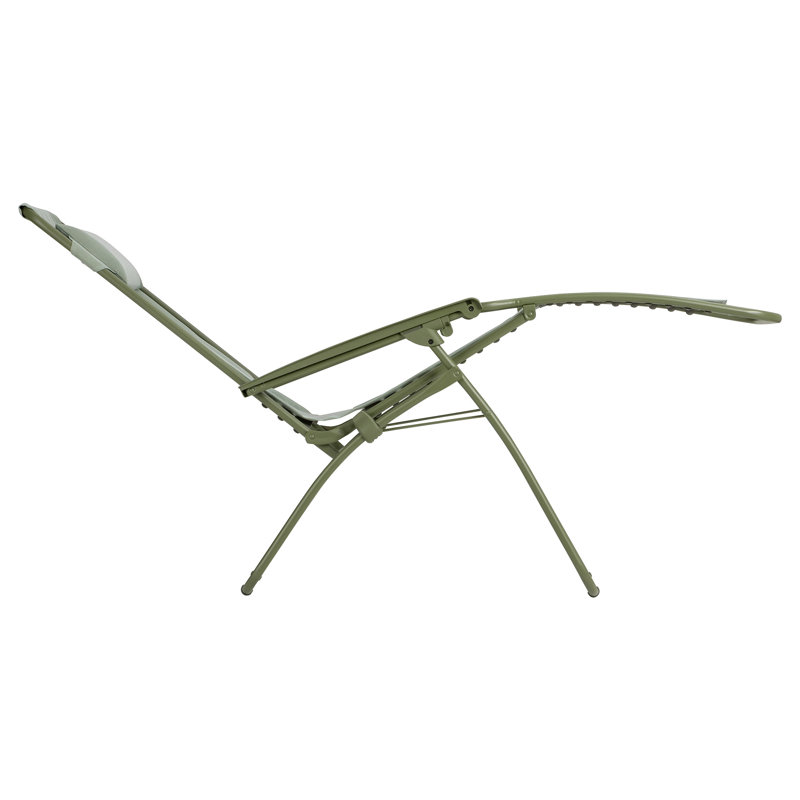 Moss Green Steel Frame Zero Gravity Lounger with Cushions