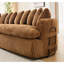 Canapé modulaire en forme de L 127 po, confortable avec mousse, sans assemblage, velours côtelé brun de 127 po à gauche, assemblage élevé requis (moderne