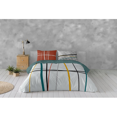 Ensemble de housse de couette en coton 3 pièces Memphis Queen (l 90 po x L 92 po)