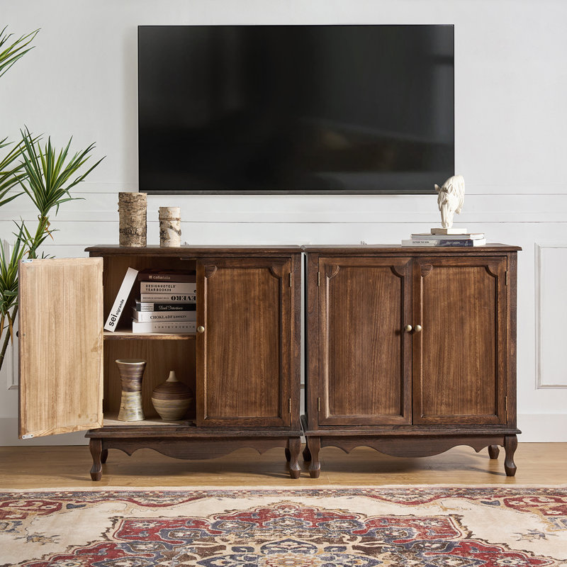 Solid Wood 2 - Door Standard Accent Cabinet, Walnut
