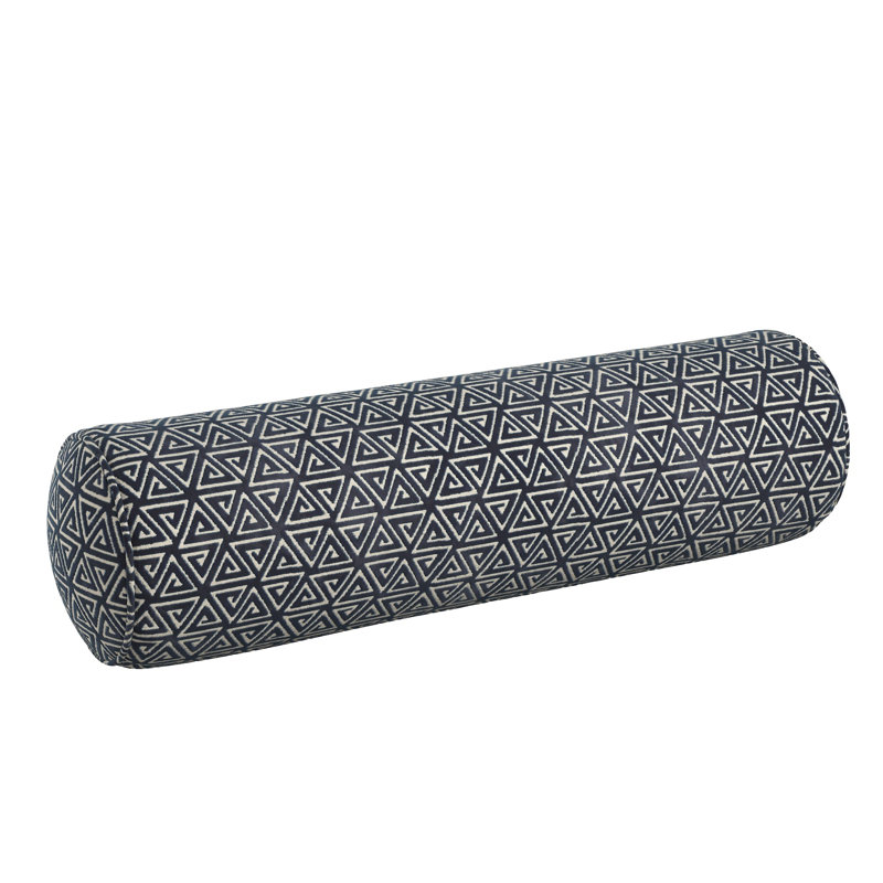 Porthcurno Rayon/Viscose Bolster Pillow Cover & Insert, 9"H x 48"W, Black