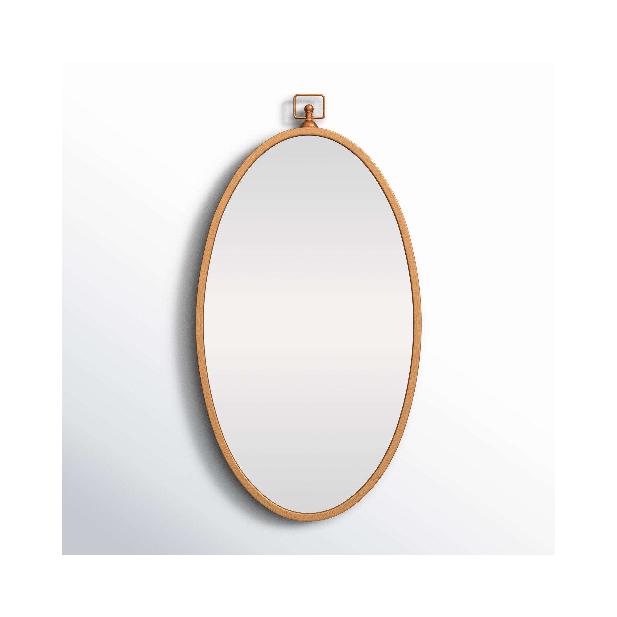 Jennings Metal Oval Mirror, Brass