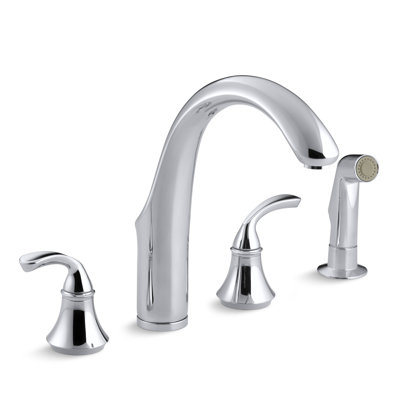 Forte® 4-Hole Kitchen Sink Faucet with 7-3/4" Spout, Matching Finish Sidespray