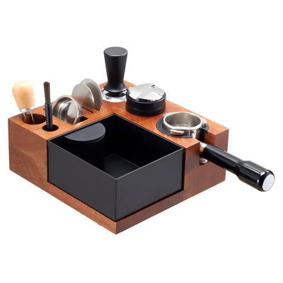 Station de tassage en bois espresso 51-58 mm avec fente amovible