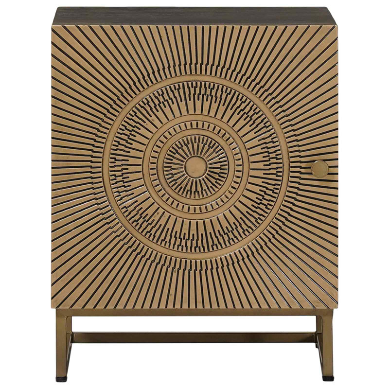 40cm W Solid Wood Bedside Table, Coffee Brown
