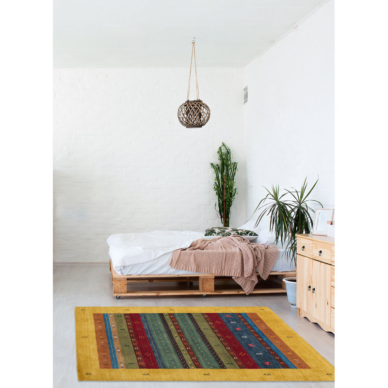 Tapis multicolore Kashkuli Gabbeh 5 pi 1 po x 6 pi 8 po