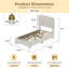 Structure de lit simple tapissier à boucle blanche avec coins arrondis-1374539440