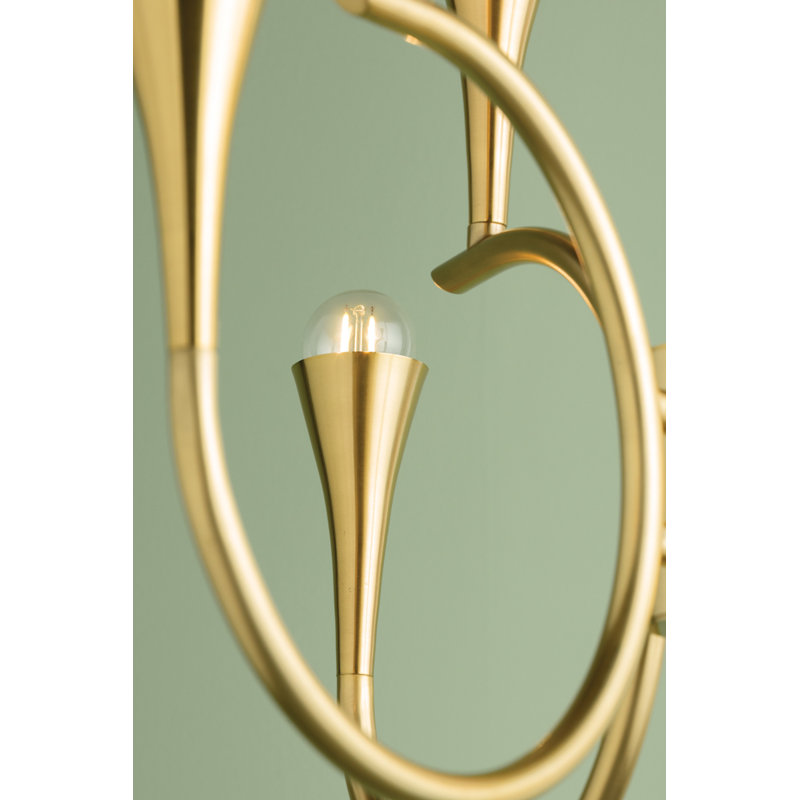 Aviana Aged Brass 6-Light Chandelier with Steel Shades