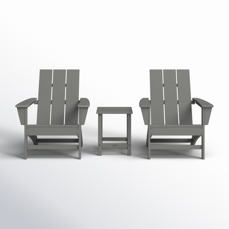 Ensemble 3 pièces Adirondack POLYWOOD x Sol 72 Jamarion, Gris ardoise
