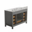 Meuble-lavabo 48 po Aura entièrement assemblé avec comptoir en granit blanc à surface solide, meuble-lavabo autoportant moderne avec comptoir texturé et dosseret-2014650740-2034738194