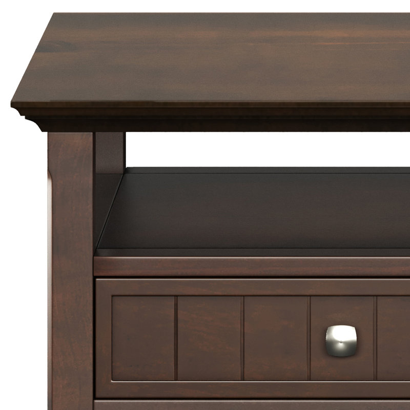 Brunette Brown Rectangular Wood Coffee Table with Storage