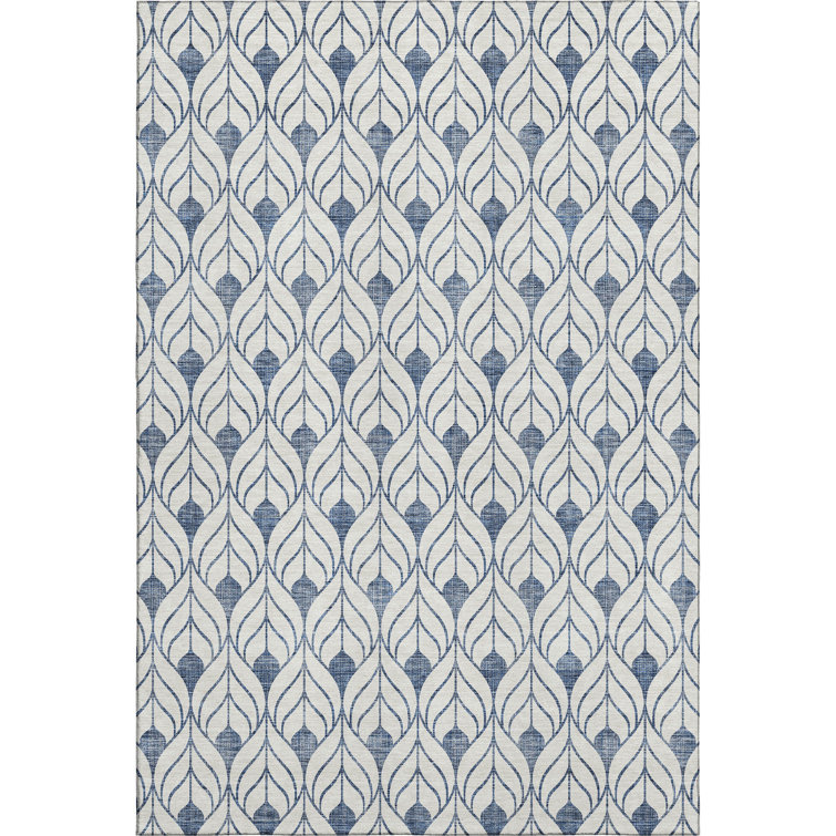 Premium Machine Washable Prisco Blue Rug