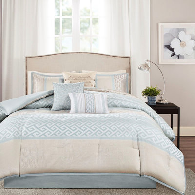 7 Piece Bedroom For King - Fill Machine Washable Comforter Ensemble Style, 100% , , Washable, Steam , And Wrinkle- Decorative Pillows Bed Skirt