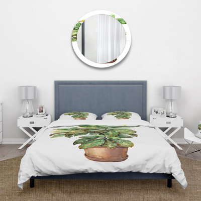 Pot de fleurs Croton In Clay - ensemble de housse de couette traditionnel - microfibre de polyester