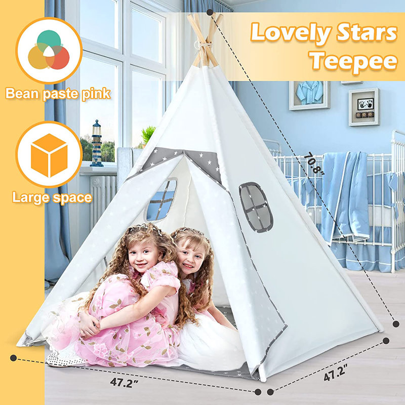 Tente de jeu triangulaire en polyester avec sac de transport