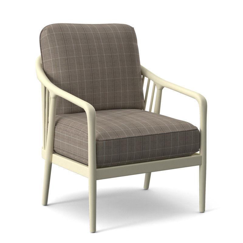 Guinevere Armchair, Taupe Plaid; 0126-73, Coffee