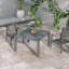 Table de salle à manger extensible pour l'extérieur, table de patio à cadre de 41 à 83 po avec plateau en acier effet bois, table de patio extensible rectangulaire pour 6 à 8 personnes