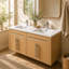 Comptoir de meuble-lavabo en résine 48 po seulement, lavabo intégré blanc brillant, comptoir de salle de bain à surface solide pour le remplacement du grand meuble-lavabo