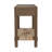 Asher Tray Top Nightstand With Drawer And Rush Shelf, Chestnut Brown