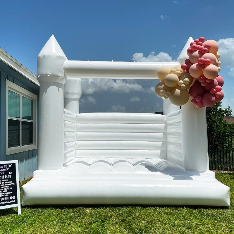 Commercial Bounce House with Air Blower for Party/Event, 12' H x 13' W x 13' D, White