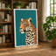 Teal Leopard Profile Modern - Print-136783797-136783799